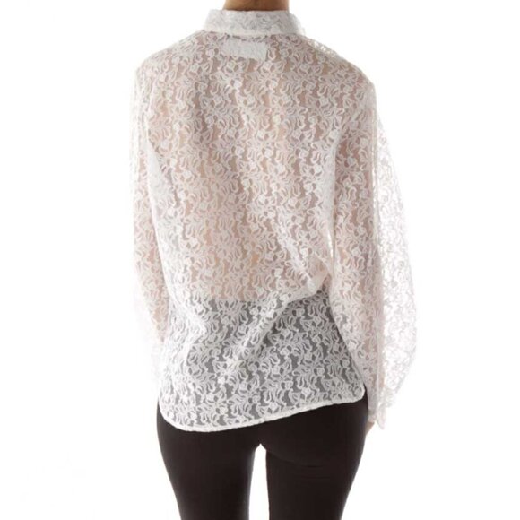 Teddi of California White Ruffled Lace Blouse - Picture 3 of 3